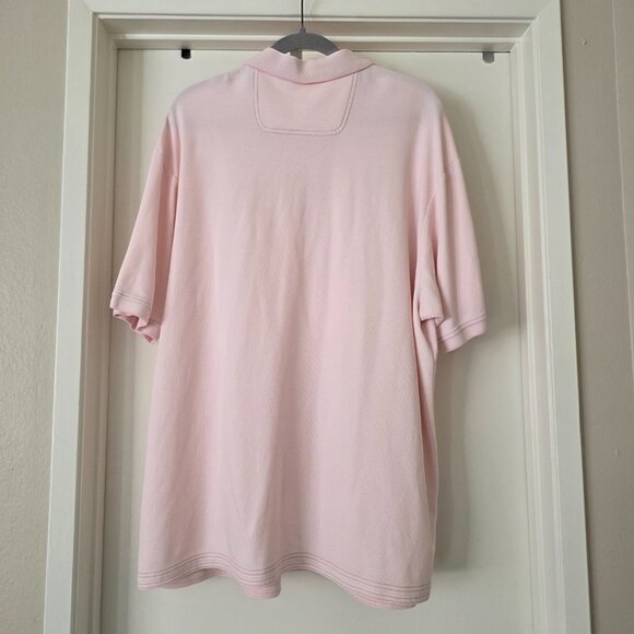 Tommy Bahama Men XXL Polo Shirt Short Sleeve Pink Supima Cotton Polyester - Picture 5 of 8